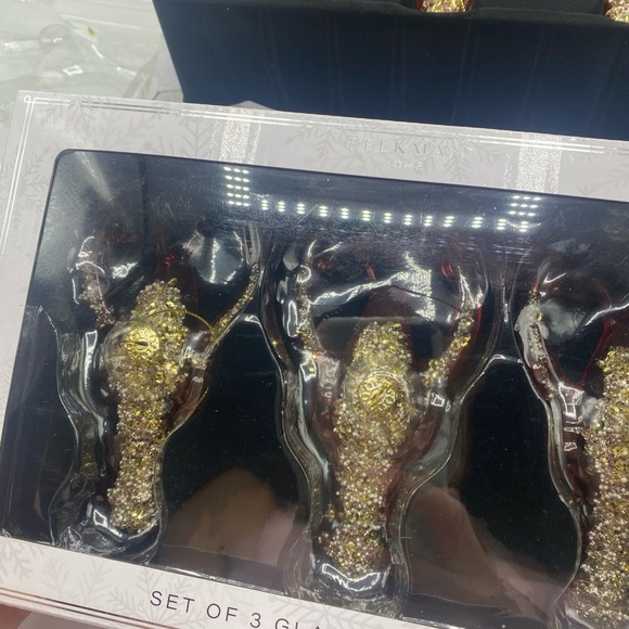 Beekman Home Lobster Set of 6 Glass Indent Embellished Christmas Ornaments - Picture 6 of 6